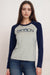 Johnny Was Sasson Style R18824-8 Grey Baseball Tee