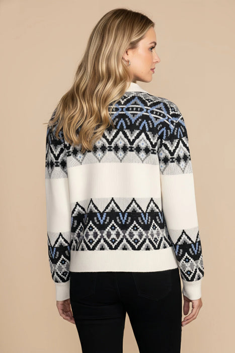 Johnny Was Sezana The Fairisle Polo Sweater M66824-E