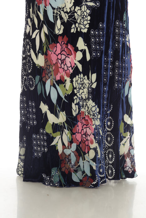 Johnny Was Sierra Burnout Peony Silk Printed Maxi Dress Boho Chic R35422 NEW