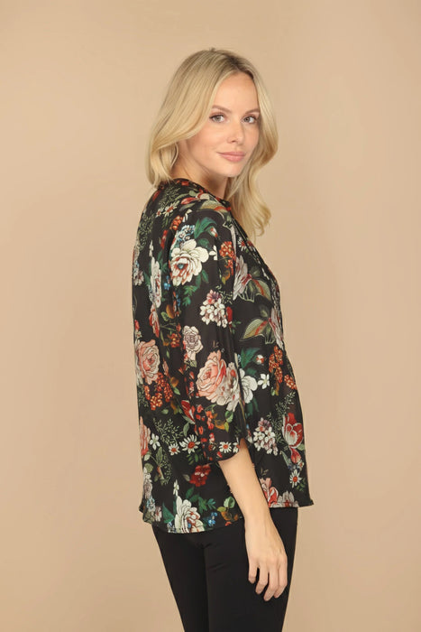 Johnny Was Siye Attar Floral Silk Blouse C11324AO