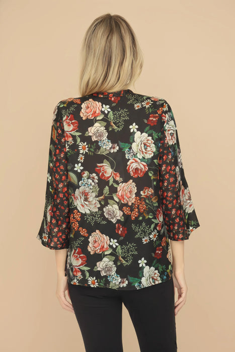 Johnny Was Siye Attar Floral Silk Blouse C11324AO