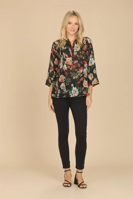 Johnny Was Siye Attar Floral Silk Blouse C11324AO