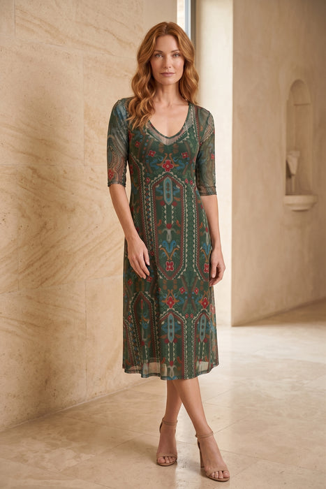Johnny Was Skylar Bloom Sayler Mesh Midi Dress R31525-7