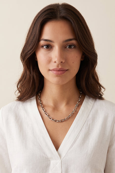 Johnny Was Silver Snake S-Hook Chunky Necklace CJ60624
