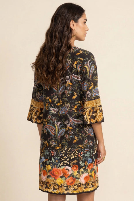 Johnny Was Black Sofiya Silk Shift Dress C32225-7