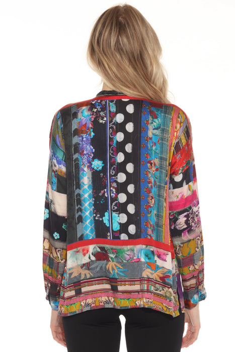 Johnny Was Sonnet Denali Button Down Silk Shirt C16121B-N