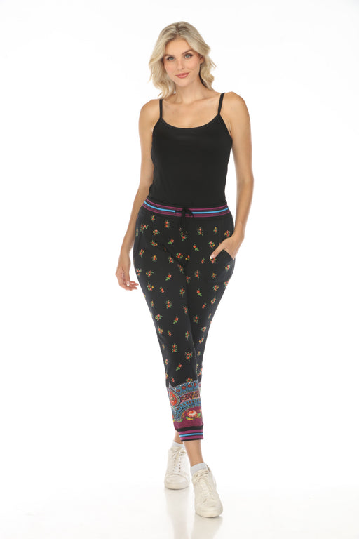 Johnny Was JWLA Style T64624 Spark French Terry Floral Jogger Pants Boho Chic