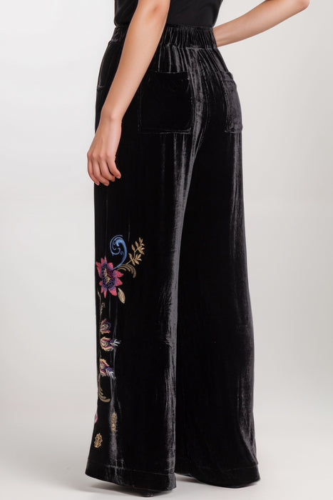 Johnny Was Black Steffania Wide Leg Pleat Pants R63024-9