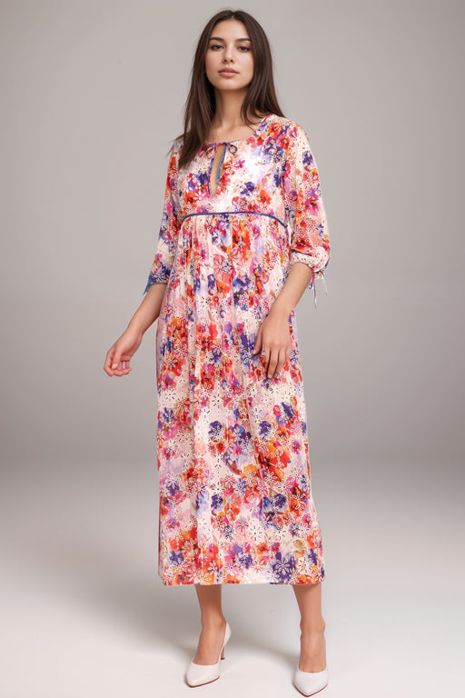 Johnny Was Style CSW2624-Y Summer Days Eyelet Midi Dress