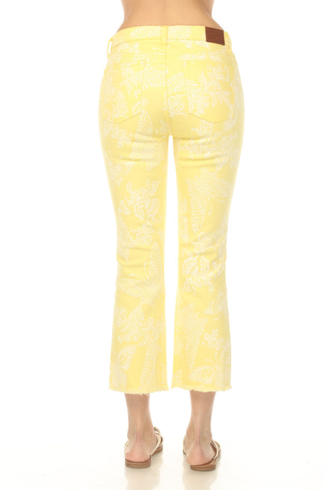 Johnny Was Yellow Sydnee Cropped Baby Boot Jean JWD1165