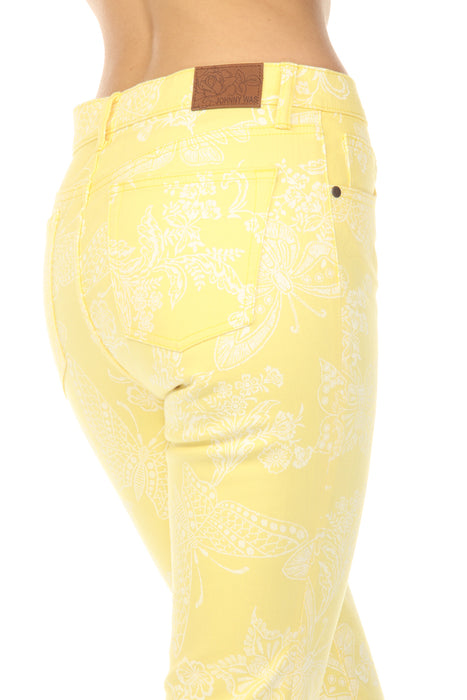 Johnny Was Yellow Sydnee Cropped Baby Boot Jean JWD1165