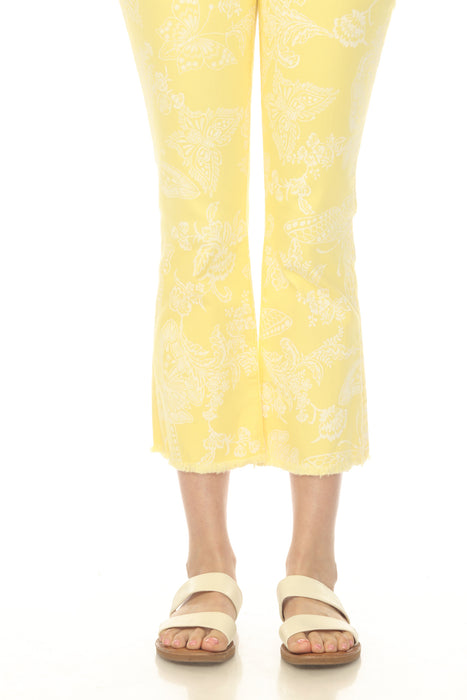 Johnny Was Yellow Sydnee Cropped Baby Boot Jean JWD1165