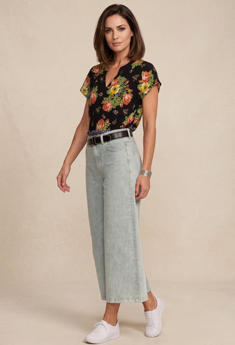 Johnny Was Sydney Cropped Wide Leg Jeans JW1091CN8