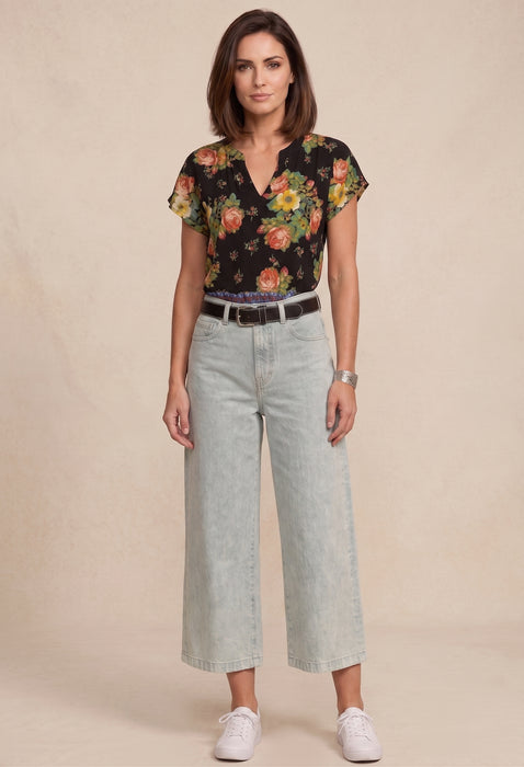 Johnny Was Sydney Cropped Wide Leg Jeans JW1091CN8