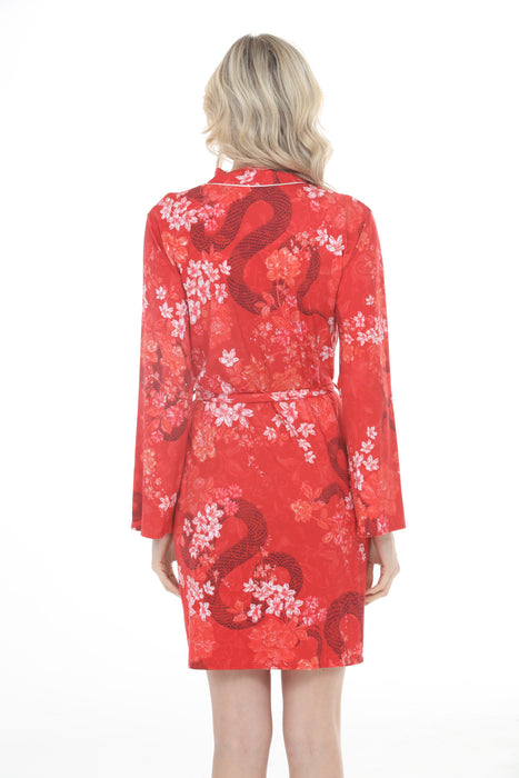 Johnny Was Red Floral Sylvie Sleep Robe MS8722