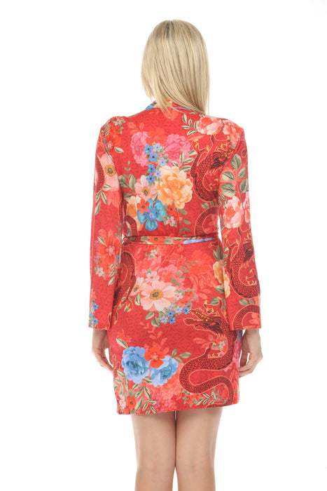 Johnny Was Red The Jonesy Tatsu Sleep Robe Boho Chic MS8724-L