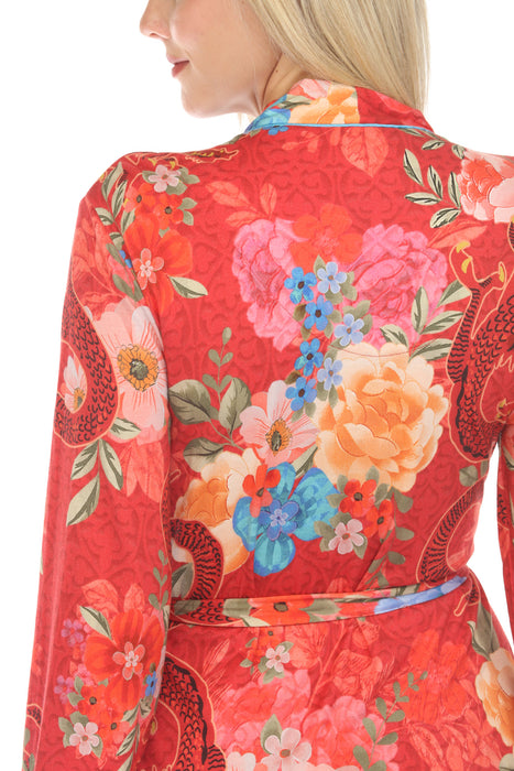 Johnny Was Red The Jonesy Tatsu Sleep Robe Boho Chic MS8724-L
