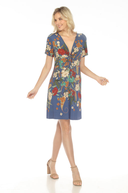 Johnny Was Style T34323 Tee Bee Twist Front Floral Swing Dress Boho Chic