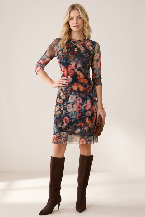Johnny Was Teyros Mesh Midi Dress R39425-O