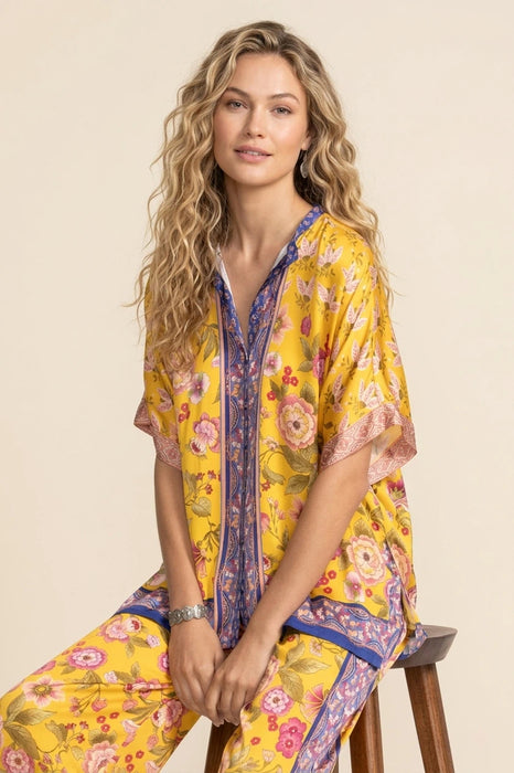 Johnny Was The Audrey Short Sleeve Mandarin Collar Tunic C26625-7