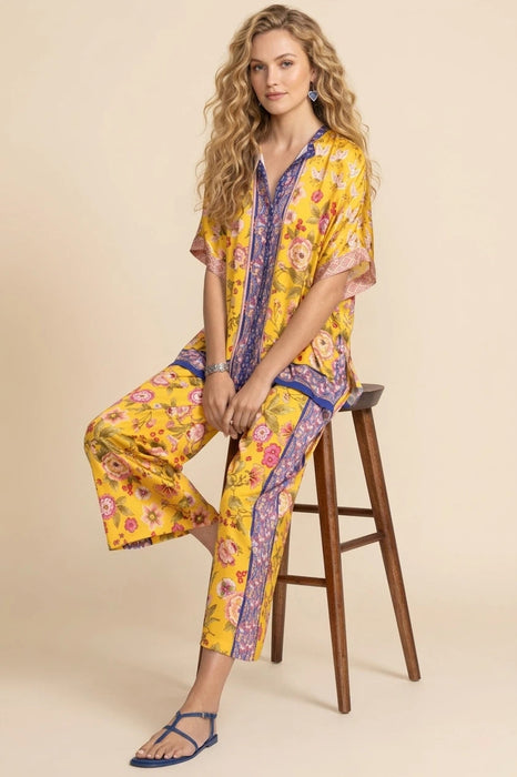 Johnny Was The Audrey Short Sleeve Mandarin Collar Tunic C26625-7