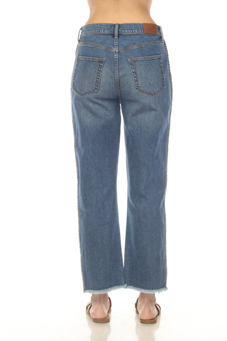 Johnny Was Denim Blue The Braided Straight Leg Jean JWD1130