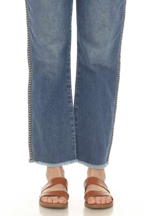 Johnny Was Denim Blue The Braided Straight Leg Jean JWD1130