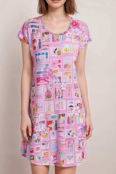 Johnny Was Sekai The Brigette Cap Sleeve Sleep Dress MS8525-1