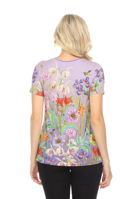 Johnny Was The Janie Daphne Favorite Short Sleeve V-Neck Swing Tee Boho Chic T17524
