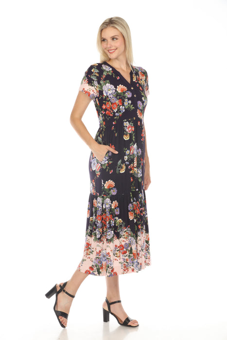 Johnny Was The Janie Elsa Favorite Tiered Henley Knit Dress T35324