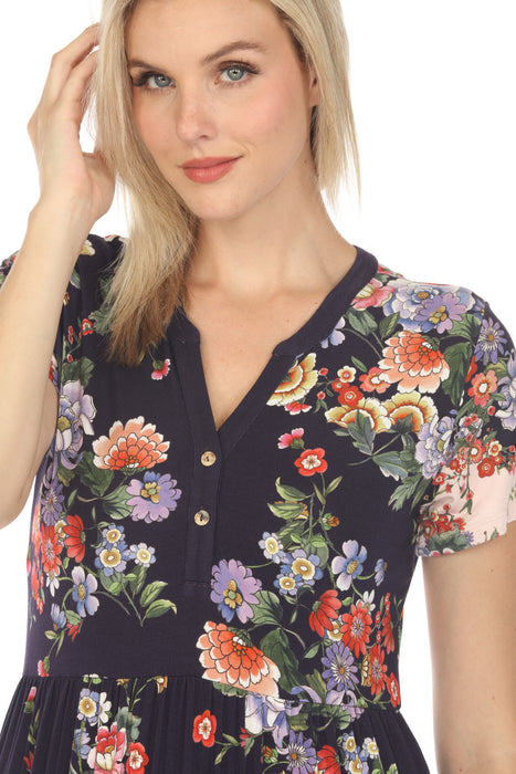 Johnny Was The Janie Elsa Favorite Tiered Henley Knit Dress T35324