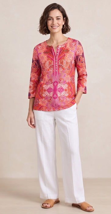 Johnny Was The Janie Favorite Button Front Henley Tunic T11026-1