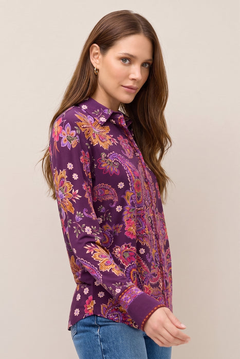 Johnny Was Purple The Janie Favorite Button Front Shirt T17925-O