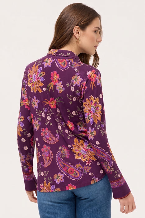 Johnny Was Purple The Janie Favorite Button Front Shirt T17925-O