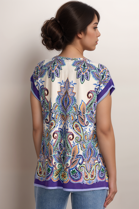 Johnny Was The Janie Favorite Crew Neck Draped Tee T14125-2 Plus Size