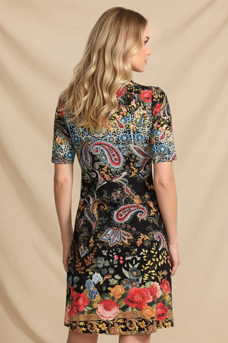 Johnny Was The Janie Favorite Elbow Sleeve Mock Neck Dress T39225-7