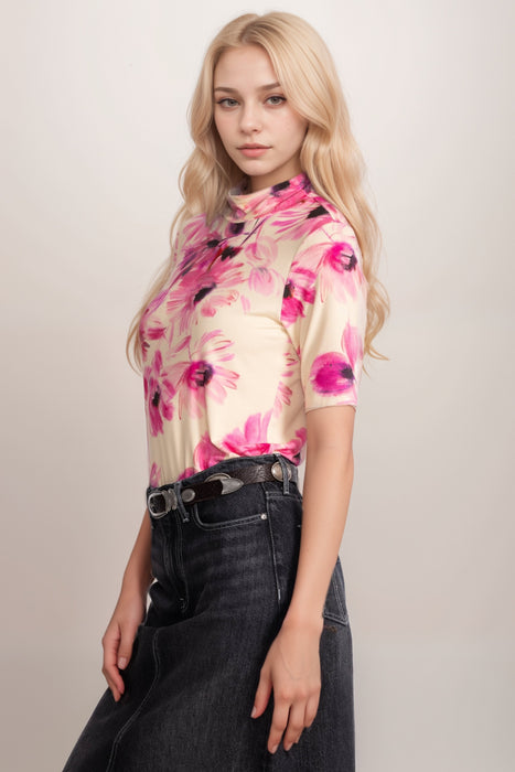 Johnny Was The Janie Favorite Fitted Elbow Sleeve Mock Neck Top R11325-1