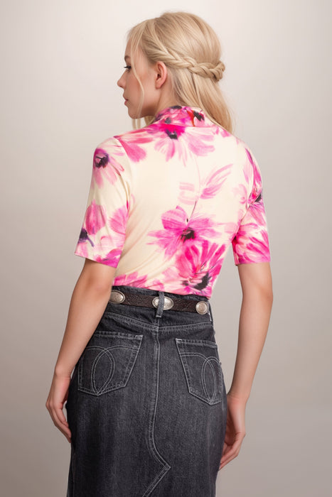 Johnny Was The Janie Favorite Fitted Elbow Sleeve Mock Neck Top R11325-1