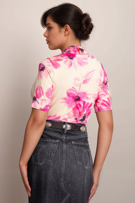 Johnny Was The Janie Favorite Fitted Elbow Sleeve Mock Neck Top R11325 Plus Size