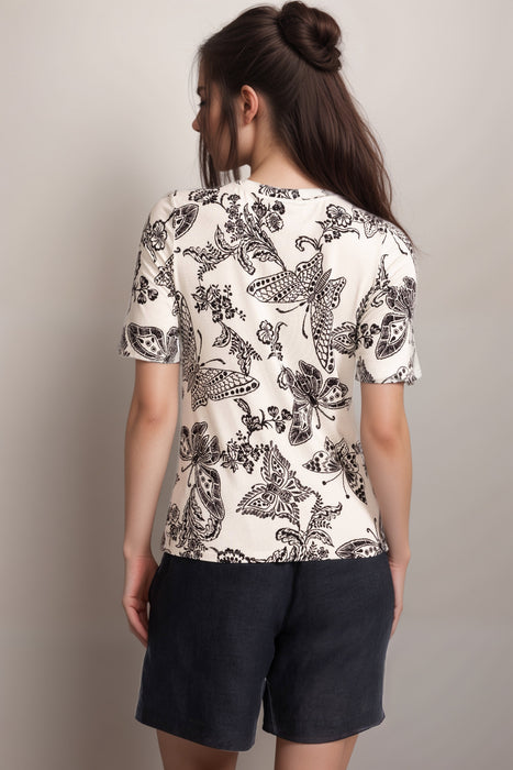 Johnny Was The Janie Favorite Fitted Elbow Sleeve Tee T15225-4