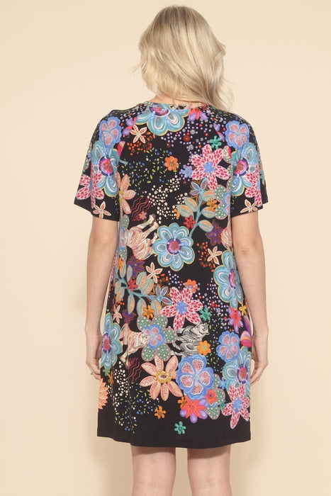 Johnny Was The Janie Favorite Flutter Sleeve Floral Shift Dress T38125-3