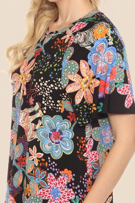 Johnny Was The Janie Favorite Flutter Sleeve Floral Shift Dress T38125-3