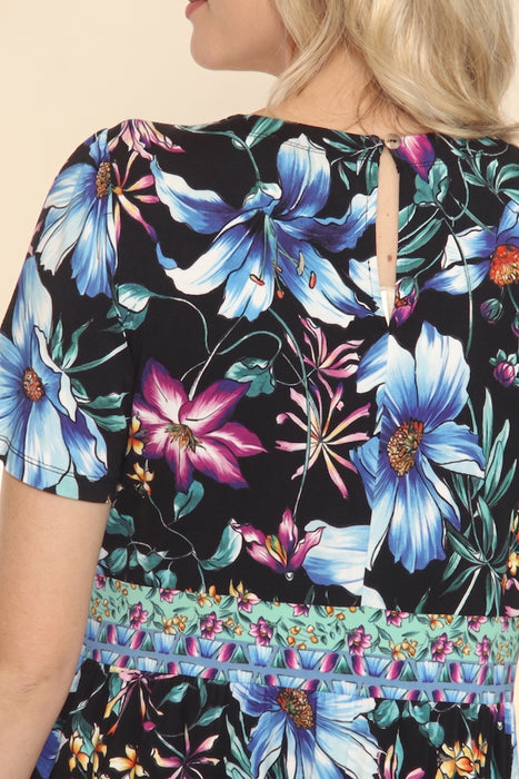 Johnny Was The Janie Favorite Floral Keyhole Tier Dress T37825-2
