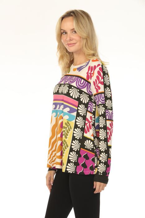 Johnny Was The Janie Favorite Long Sleeve Crew Neck Swing Tee T18725-E