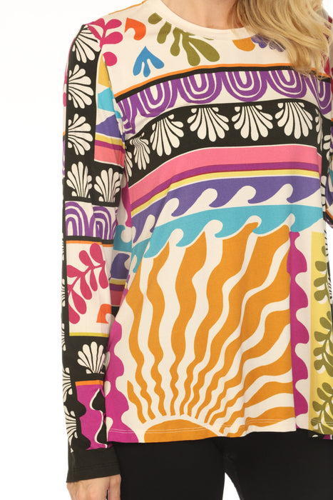 Johnny Was The Janie Favorite Long Sleeve Crew Neck Swing Tee T18725-E