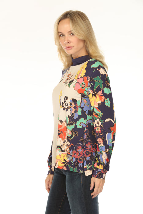 Johnny Was The Janie Favorite Mock Neck Puff Sleeve Top T18625-E