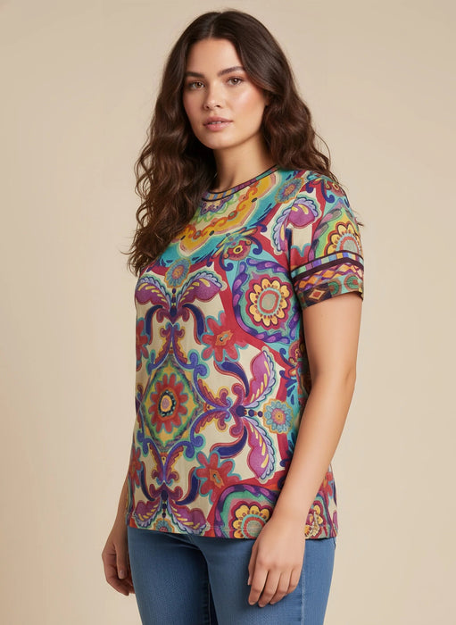 Johnny Was The Janie Favorite Short Sleeve Crew Neck Tee T13925 Plus Size