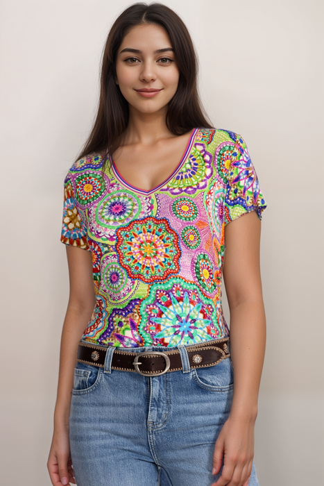 Johnny Was The Janie Favorite Short Sleeve V-Neck Tee R17025-2