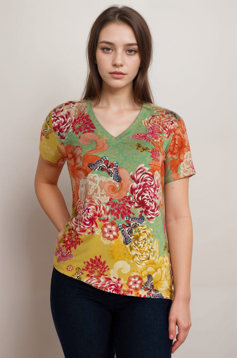 Johnny Was The Janie Favorite Short Sleeve V-Neck Tee T15025-4