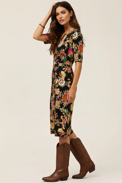 Johnny Was The Janie Favorite Twist Front Midi Swing Dress T39525-9